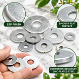 Metal Repair Washers – Bright Zinc Plated (BZP) Heavy Duty Flat Washers for Bolts & Screws – Multiple Sizes Available
