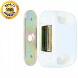 Magnetic Catch – Cabinet & Cupboard Door Latch with Strike Plate – White or Brown – Strong Hold for Kitchen, Wardrobe & Drawer