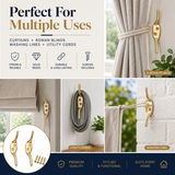 Brass Cleat Hooks Roman Blind Tie Back Hooks – Brass Cord Hooks for Curtains, Blinds & Washing Line Tie Downs – Pack of 2
