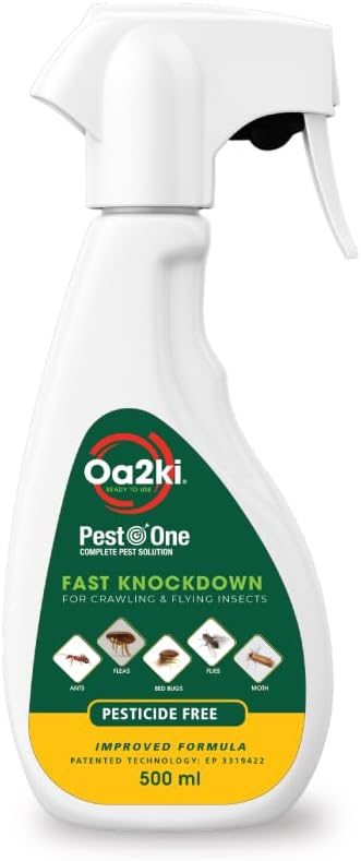 Oa2ki Ready-to-Use Spray 500ml – Plant-Based Rapid Knockdown for Crawling & Flying Insects | Safe Non-Toxic Spray for Ants, Fleas, Bed Bugs, Flies, Moths & Spiders Indoors & Outdoors
