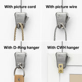 STAS Zip Hooks Steel – Picture Hanging System Hooks for Art & Photo Rails – Pack of 2, 4, 8, 10, 20