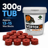 RAT POISON Single Feed Rat Mouse Mice Killer Poison Rodent Vertox Bait Blocks 300g