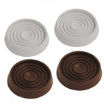 Rubber Caster Cups 45 mm – Furniture Leg Floor Protectors in Cream & Brown | Non-Slip Caster Wheel Cups for Beds, Sofas & Chairs