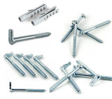 L Hook Screws with Wall Plugs Heavy Duty  – Zinc Plated Steel Garage & Shed Storage Hooks – 50mm, 65mm, 80mm, 100mm