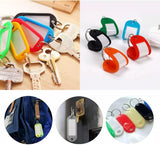 Plastic Key Tags with Label Window & Split Ring – ID Key Fobs for Keys & Luggage – Assorted Colours (Black, White, Blue, Red, Orange, Purple, Yellow, Light Green, Mixed Pack)