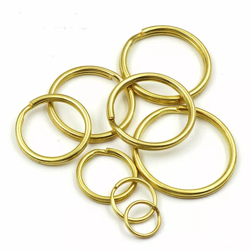 Brass Split Key Rings – Heavy-Duty Metal O-Ring Keychain Holder (13mm, 16mm, 20mm, 25mm, 32mm, 38mm) for Keys, Crafts & DIY Projects