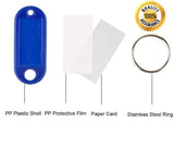 Plastic Key Tags with Label Window & Split Ring – ID Key Fobs for Keys & Luggage – Assorted Colours (Black, White, Blue, Red, Orange, Purple, Yellow, Light Green, Mixed Pack)