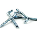 L Hook Screws with Wall Plugs Heavy Duty  – Zinc Plated Steel Garage & Shed Storage Hooks – 50mm, 65mm, 80mm, 100mm