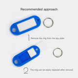 Plastic Key Tags with Label Window & Split Ring – ID Key Fobs for Keys & Luggage – Assorted Colours (Black, White, Blue, Red, Orange, Purple, Yellow, Light Green, Mixed Pack)