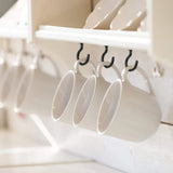 Black Plastic Coated ShoulderedCup Hooks – Screw-In Wall Hooks for Mugs, Keys, Tools, Lights & Hanging Storage