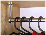 Wardrobe Pole Hanging Rail Fittings – Chrome Clothes Rail Supports for 19mm & 25mm Round Tube – Heavy Duty Wardrobe Pole Brackets