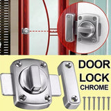 Bathroom Door Lock – Chrome or Brass Privacy Turn & Release Bolt – Toilet Twist Latch for WC/Bathroom Doors