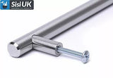 12mm Cabinet Pull Handle SSS – Satin Stainless Steel Cupboard & Drawer Handle – 96mm to 384mm Centres (Multiple Sizes Available)