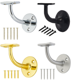 63mm Heavy Duty Handrail Bracket – Chrome, Satin, Brass & Black – Wall Mounted Stair Rail Support with Matching Screws