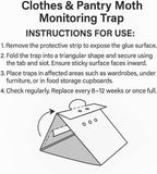 Clothes and Pantry Moth Monitoring Trap Non-Toxic Pheromone Moth Sticky Trap Odourless for Wardrobe and Cupboard Easy Set-Up Long-Lasting (8-12 Weeks)