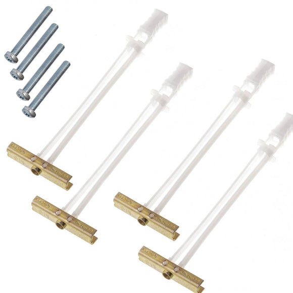 Genuine M5 Snap Toggle Drywall Fixing with Bolt Anchors – Heavy Duty Plasterboard Anchor, Silver Plated