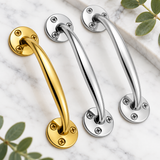 D HANDLES- Cabinet Handle Pair (2 Pack) – Chrome, Brass & Polished Aluminium – 150mm / 175mm Cupboard & Drawer Pulls