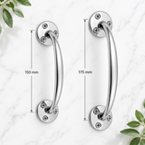 D HANDLES- Cabinet Handle Pair (2 Pack) – Chrome, Brass & Polished Aluminium – 150mm / 175mm Cupboard & Drawer Pulls