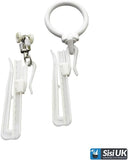 White Adjustable Height Curtain Hooks 70mm – Pinch Pleat Locking Hooks for Curtains, Windows, Doors & Shower Curtains