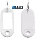 Plastic Key Tags with Label Window & Split Ring – ID Key Fobs for Keys & Luggage – Assorted Colours (Black, White, Blue, Red, Orange, Purple, Yellow, Light Green, Mixed Pack)