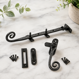 Monkeytail Window Fasteners and Stays – Black Ironmongery Casement Hardware Set