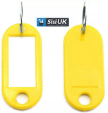 Plastic Key Tags with Label Window & Split Ring – ID Key Fobs for Keys & Luggage – Assorted Colours (Black, White, Blue, Red, Orange, Purple, Yellow, Light Green, Mixed Pack)