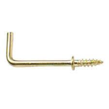 1 And Half Inch Brass L Shaped Shouldered Cup Hook 38mm