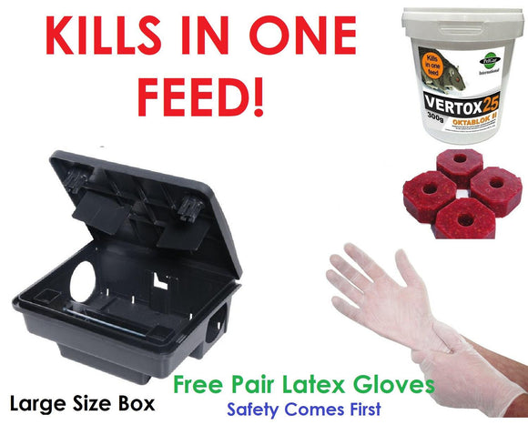 RAT POISON & PROFESSIONAL Rodent Box Station Bait Blocks Killer SINGLE ...