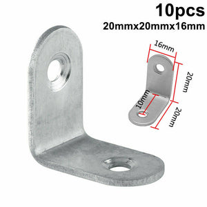 10Pcs Corner Braces Brackets Right Angle L shape Stainless Steel Brace Bracket - Sisi UK Ltd