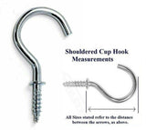 Chrome Shouldered Cup Hook 38mm -Pack of 15 - Sisi UK Ltd