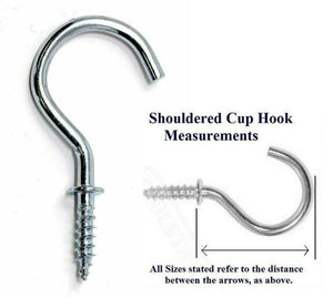 Chrome Shouldered Cup Hook 19mm (3/4 Inch) - Pack of 25 - Sisi UK Ltd