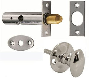 High Quality Polished Chrome Oval Thumb Turn with Security Rack Bolt/Star Door Lock Set Pack - Sisi UK Ltd