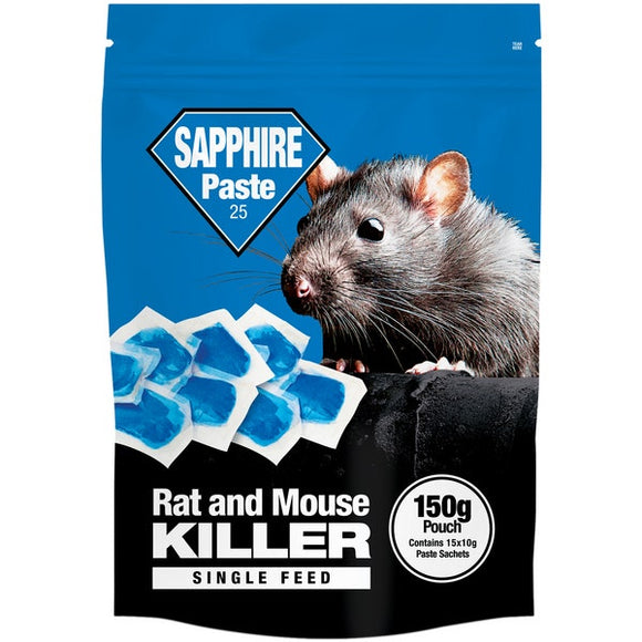 Mouse & Rat Killer - Rodent Poison Brodifacoum Blue Pasta Rat Bait - 150g