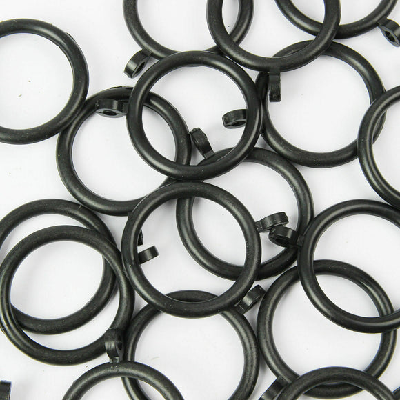 Black Plastic Curtain Rings Small Plastic Curtain Rings for Window Curtain Poles 28mm -Pack of 10