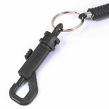 BLACK SPIRAL KEY CHAIN Retractable Clip On Ring Stretchy Coil Spring Keyring - Pack of 1 - Sisi UK Ltd