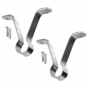 2 x CHROME WARDROBE RAIL SUPPORT BRACKET Large 19mm/25mm Rod Centre Fitting Repair - Sisi UK Ltd