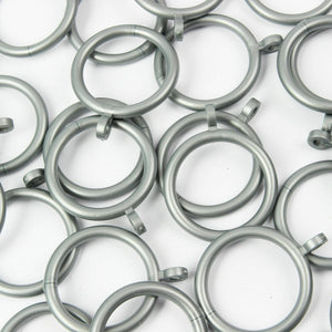 Grey/Silver Plastic Curtain Rings Small Plastic Curtain Rings for Window Curtain Poles 28mm -Pack of 10 - Sisi UK Ltd