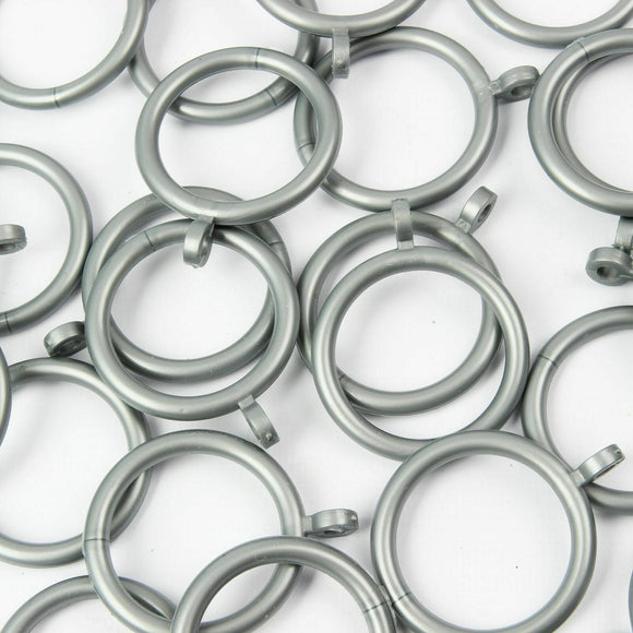 Grey/Silver Plastic Curtain Rings Small Plastic Curtain Rings for Window Curtain Poles 28mm -Pack of 10