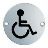 Chrome Disabled Toilet Sign