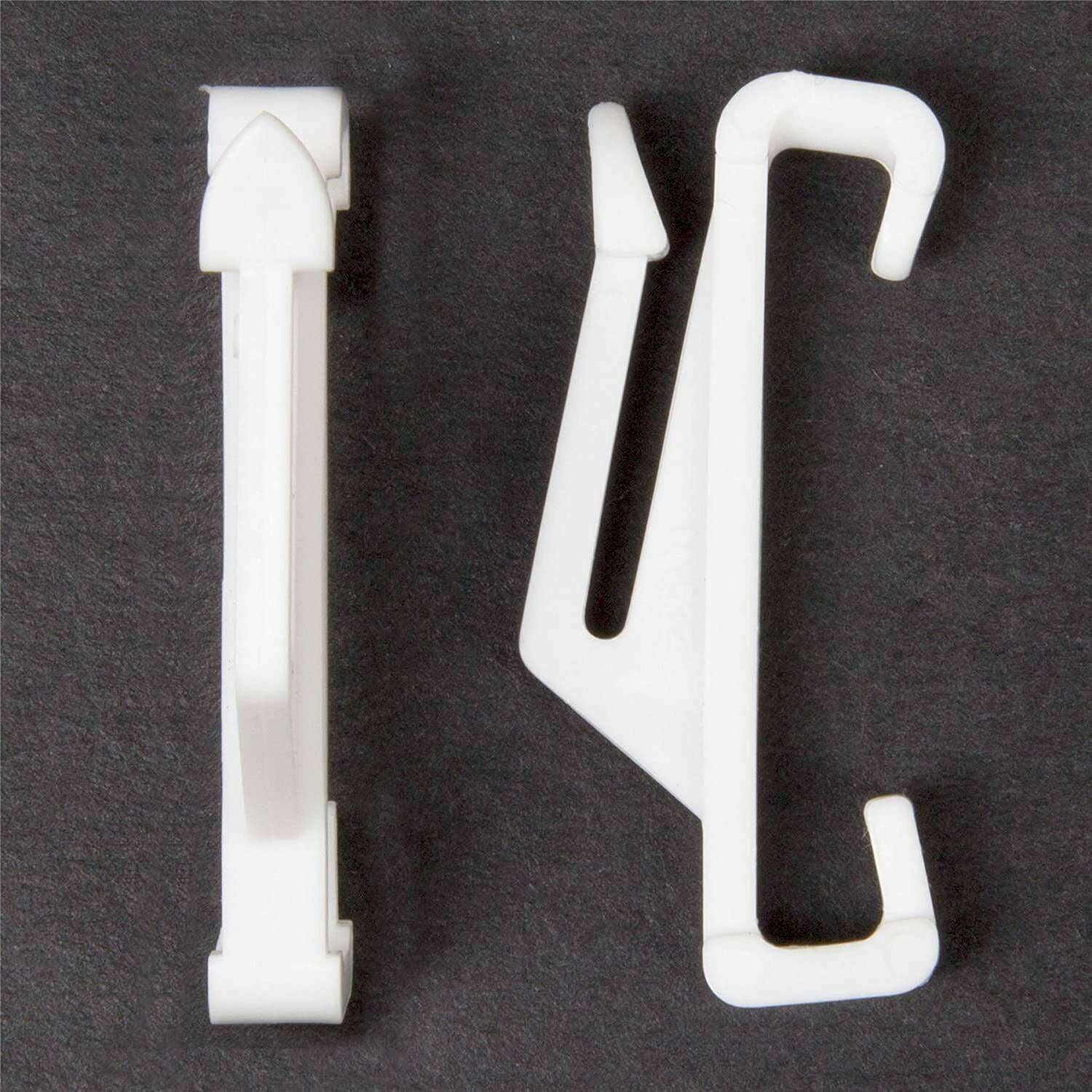 LIQWEI 100 Pcs Shower Curtain Hooks - Plastic Gliders For Curtain Tracks, White, Easy Slide Hooks