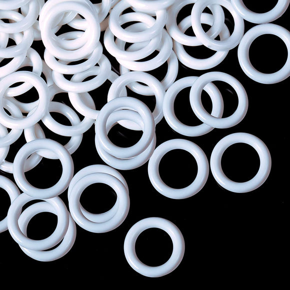 100 Pieces Roman Blind Curtain Rings, O-Rings Plastic Rings for Roman Shades (White,13 mm)
