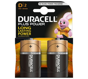 Duracell D batteries pack of 2