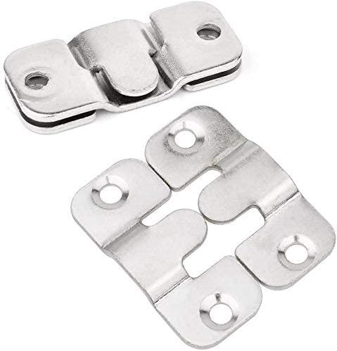 Flush Mount Bracket, Interlocking Photo Frame Hook, Heavy Duty Picture Hanger Z Clip Bracket for Large Picture Display Art Gallery Wall Mount Hardware (10 Pairs) - Sisi UK Ltd