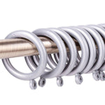 Grey/Silver Plastic Curtain Rings Large Plastic Curtain Rings for Window Curtain Poles 37mm -Pack of 10 - Sisi UK Ltd