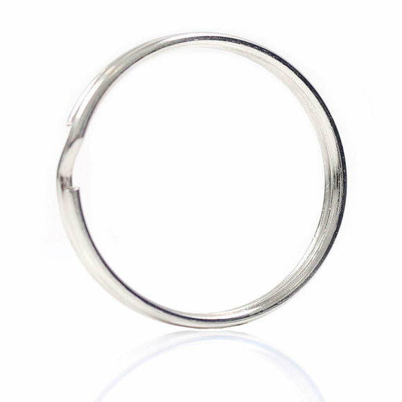25 PACK Extra Large 25mm SPLIT KEY RINGS Metal Silver Loop Keyring O-Ring Holder