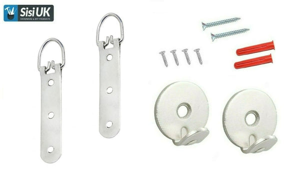 HEAVY DUTY MIRROR/PICTURE HANGING KIT SILVER - HARD AND SOLID WALLS- 1 PACK - Sisi UK Ltd