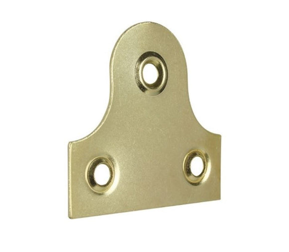 25mm Electro Brass Un-Slotted Mirror Picture Hanging Plate - Pack of 10