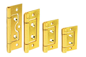 Flush Door Hinges BRASS Plated 40mm,50mm,60mm & 75mm for Cabinet Cupboard