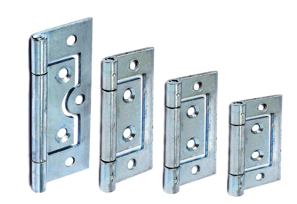 Flush Door Hinges ZINC Plated 40mm,50mm,60mm & 75mm for Cabinet Cupboard - Sisi UK Ltd