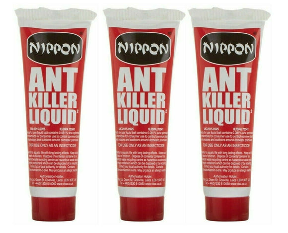 3 x Nippon Ant Insect Killer Liquid Gel 25g Home & Garden Black Ant Control
